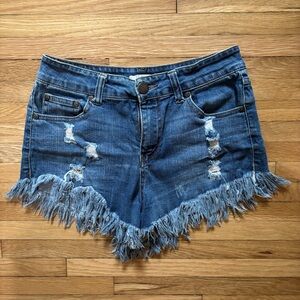 ELAN Distressed Cut Off‎ Shorts Size M Medium Wash Denim Jean Shorts Festival